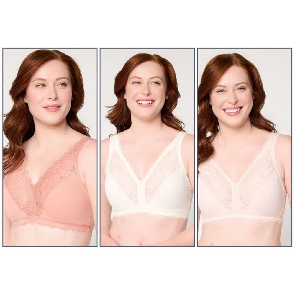 Breezies Women's Bra Sz L Make Your Selection: Soft Support Lace White